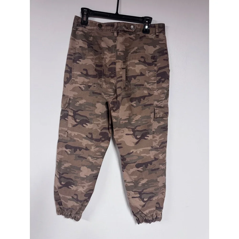 Zara Womens Camo Cargo Jogger Pants High Waisted Camouflage Green Brown Size 6 - Picture 3 of 8